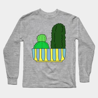 Cute Cactus Design #75: Different But Happy Together Cacti Long Sleeve T-Shirt